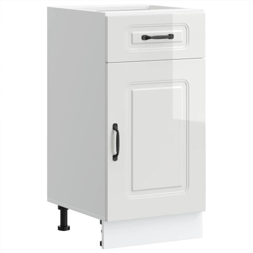 Berkfield Kitchen Base Cabinet Kalmar High Gloss White Engineered Wood 1