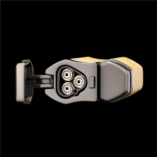 Butane Torch Lighter Triple Jet Flame, Refillable Windproof Cigar Lighter with Fuel Window, Gift Box 2