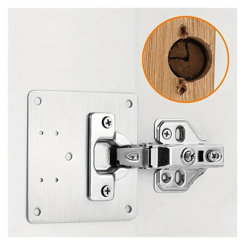10Pc Cabinet Hinge  Plate Kit for Cupboard Door Easy Install Durable Mounting Support 2