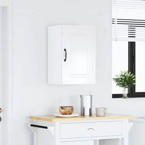 Berkfield Kitchen Wall Cabinet Kalmar High Gloss White Engineered Wood 2
