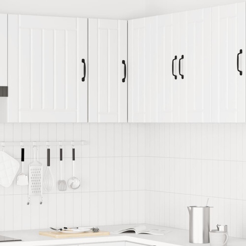 Berkfield Kitchen Wall Corner Cabinet Kalmar White Engineered Wood 2