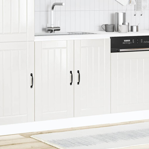 Berkfield Sink Base Cabinet Lucca High Gloss White Engineered Wood 1