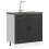 Berkfield Sink Base Cabinet Lucca Black Engineered Wood 3