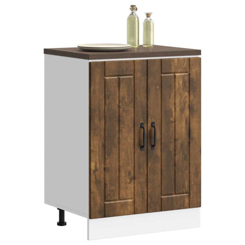 Berkfield Sink Base Cabinet Lucca Smoked Oak Engineered Wood 2