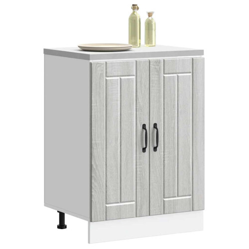 Berkfield Sink Base Cabinet Lucca Grey Sonoma Engineered Wood 2