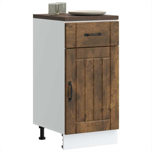 Berkfield Kitchen Base Cabinet Lucca Smoked Oak Engineered Wood 2