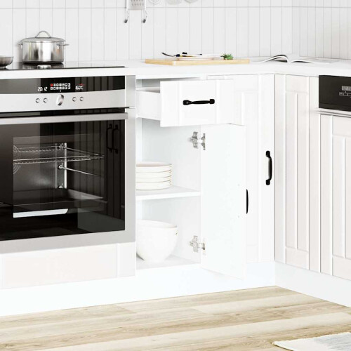Berkfield Kitchen Base Cabinet Lucca White Engineered Wood 1