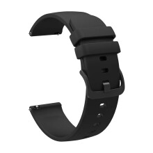 Black Silicone Replacement Strap with Quick Release and Monotone Buckle for Fossil Gen 5 Watch