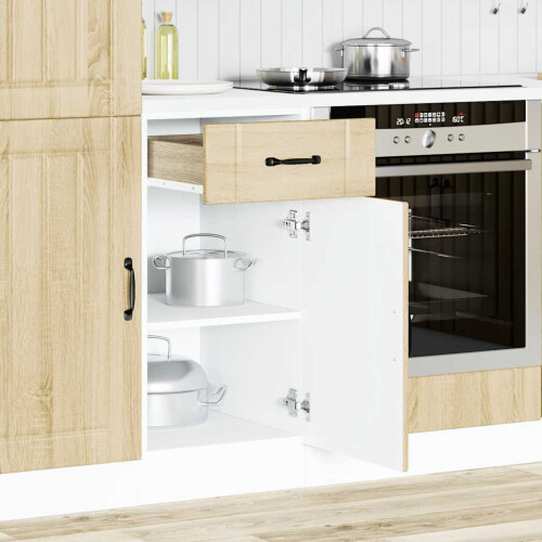 Berkfield Kitchen Base Cabinet Lucca Sonoma Oak Engineered Wood 1