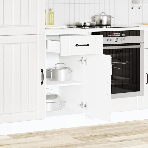 Berkfield Kitchen Base Cabinet Lucca White Engineered Wood 1