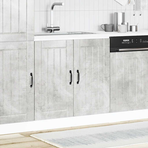 Berkfield Sink Base Cabinet Lucca Concrete Grey Engineered Wood 1