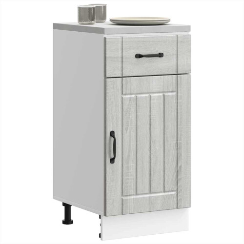 Berkfield Kitchen Base Cabinet Lucca Grey Sonoma Engineered Wood 2