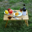Udendørs vinpicnicbord foldbart bærbart træcamping-snackbord 4