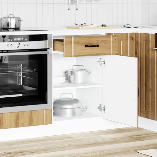 Berkfield Kitchen Base Cabinet Lucca Artisan Oak Engineered Wood 2