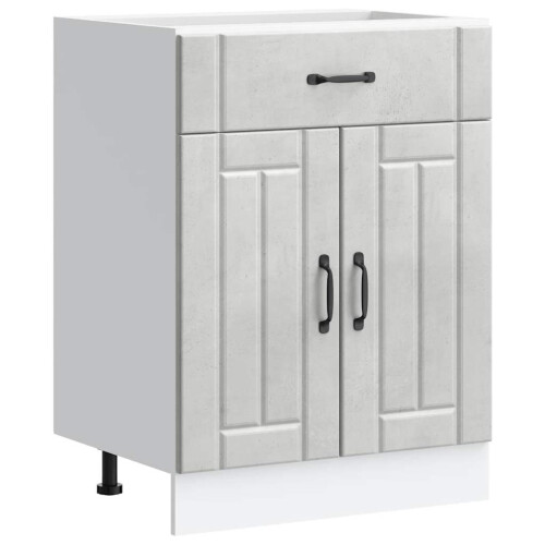Berkfield Kitchen Base Cabinet Lucca Concrete Grey Engineered Wood 1