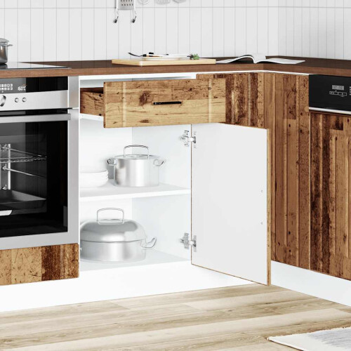 Berkfield Kitchen Base Cabinet Lucca Old Wood Engineered Wood 2
