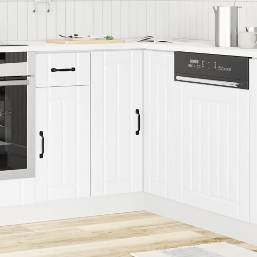 Berkfield Kitchen Corner Base Cabinet Lucca White Engineered Wood 2