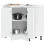 Berkfield Kitchen Corner Base Cabinet Lucca White Engineered Wood 4