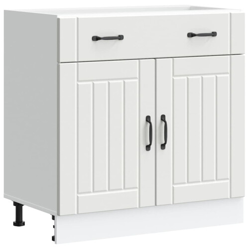 Berkfield Kitchen Base Cabinet Lucca White Engineered Wood 1