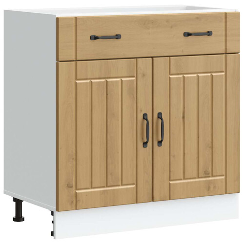 Berkfield Kitchen Base Cabinet Lucca Artisan Oak Engineered Wood 1