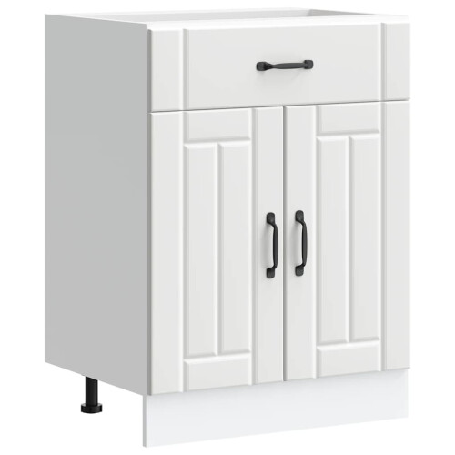Berkfield Kitchen Base Cabinet Lucca White Engineered Wood 1