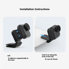 TELESIN Magnetic Quick Release Cap Hat Clip Mount Adjustable Angle for  Go Ultra Action Camera Accessory