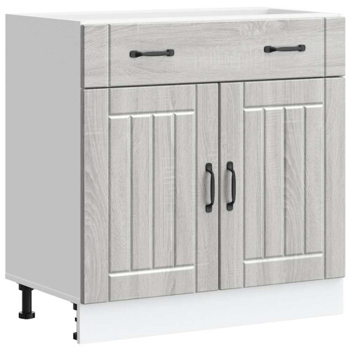 Berkfield Kitchen Base Cabinet Lucca Grey Sonoma Engineered Wood 1