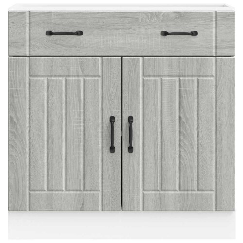 Berkfield Kitchen Base Cabinet Lucca Grey Sonoma Engineered Wood 2