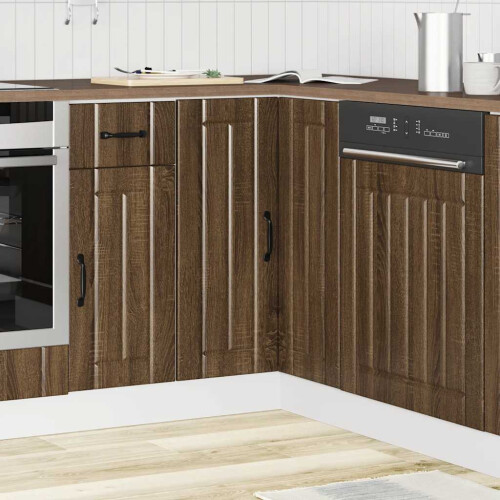 Berkfield Kitchen Corner Base Cabinet Lucca Brown Oak Engineered Wood 2