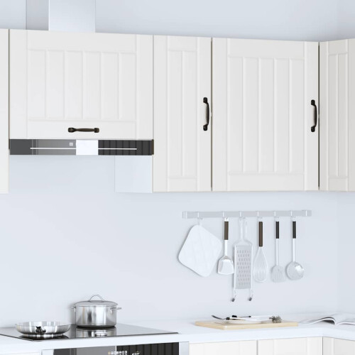 Berkfield Kitchen Wall Cabinet Lucca White Engineered Wood 2