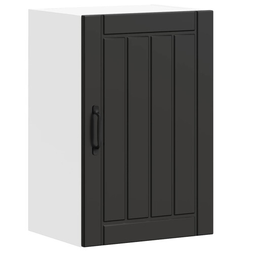Berkfield Kitchen Wall Cabinet Lucca Black Engineered Wood 1