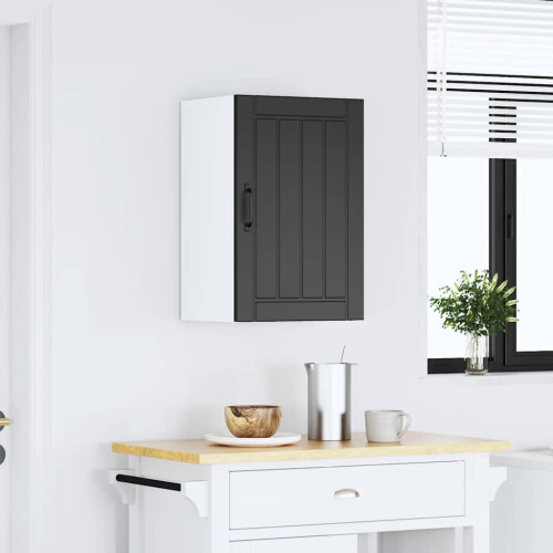 Berkfield Kitchen Wall Cabinet Lucca Black Engineered Wood 2