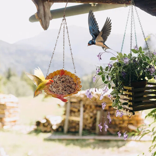 Vandingsstation med blomsterdesignfoder til fodring af sommerfuglebad 1