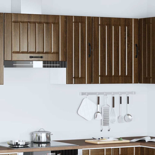 Berkfield Kitchen Wall Cabinet Lucca Brown Oak Engineered Wood 2