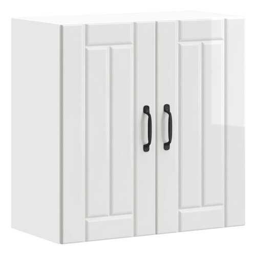 Berkfield Kitchen Wall Cabinet Lucca High Gloss White Engineered Wood 1