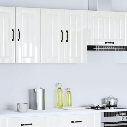 Berkfield Kitchen Wall Cabinet Lucca High Gloss White Engineered Wood 2