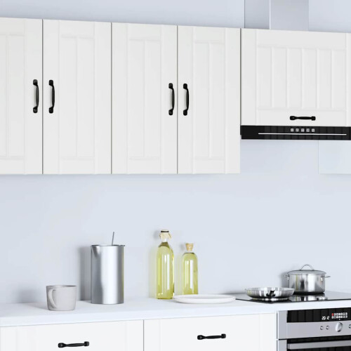 Berkfield Kitchen Wall Cabinet Lucca White Engineered Wood 2