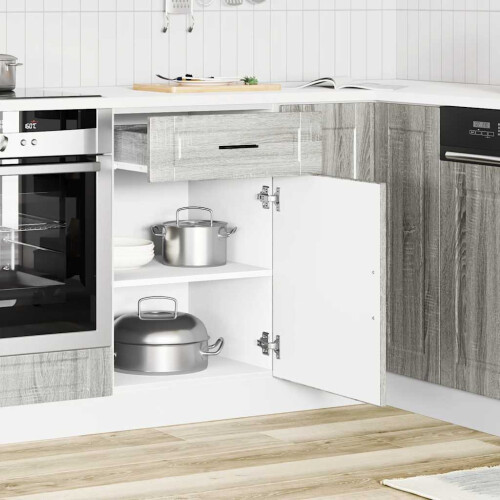 Berkfield Kitchen Base Cabinet†Porto Grey Sonoma Engineered Wood 2