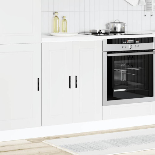 Berkfield Kitchen Base Cabinet†Porto White Engineered Wood 2