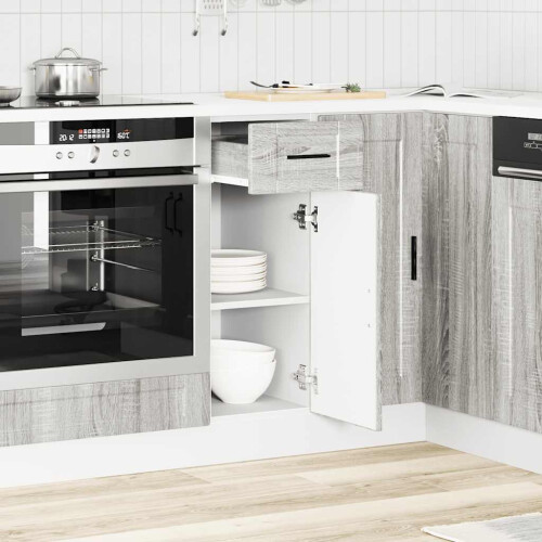 Berkfield Kitchen Base Cabinet†Porto Grey Sonoma Engineered Wood 2