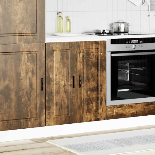 Berkfield Kitchen Base Cabinet†Porto Smoked Oak Engineered Wood 2