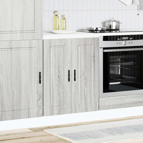Berkfield Kitchen Base Cabinet†Porto Grey Sonoma Engineered Wood 2