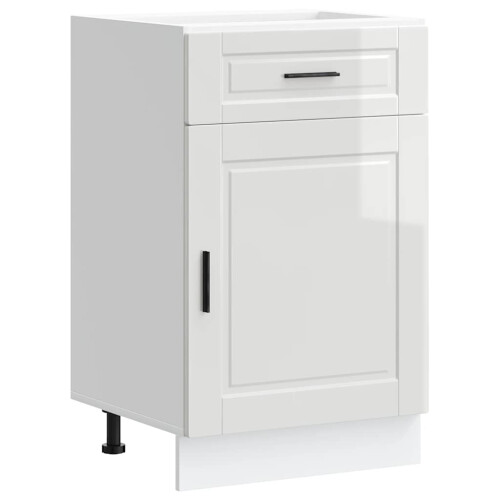 Berkfield Kitchen Base Cabinet†Porto High Gloss White Engineered Wood 1