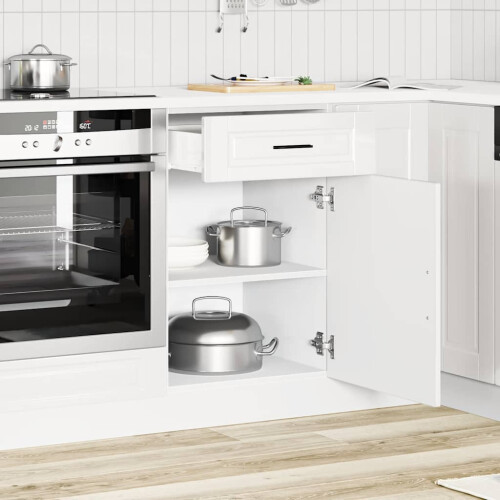 Berkfield Kitchen Base Cabinet†Porto High Gloss White Engineered Wood 2
