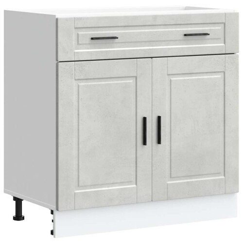 Berkfield Kitchen Base Cabinet†Porto Concrete Grey Engineered Wood 1