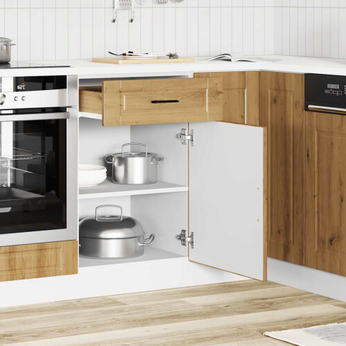 Berkfield Kitchen Base Cabinet†Porto Artisan Oak Engineered Wood 2