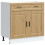 Berkfield Kitchen Base Cabinet†Porto Artisan Oak Engineered Wood 2
