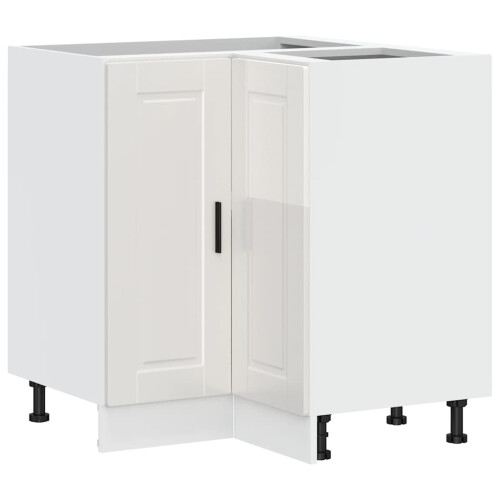 Berkfield Kitchen Corner Base Cabinet†Porto High Gloss White Engineered Wood 1