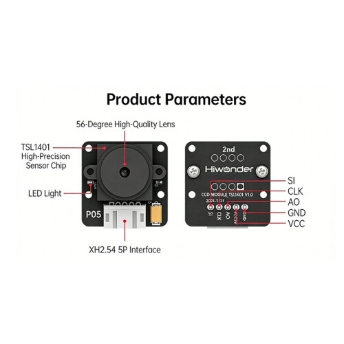 TSL1401 Linear CCD Camera Module Electrical Signal Processing with 128 Pixels 5IN-XH2.54 Port for DIY  Robot 1