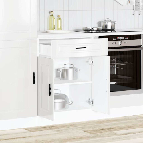 Berkfield Kitchen Base Cabinet†Porto High Gloss White Engineered Wood 2